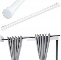 KARNISZ ROZPOROWY DRĄŻEK TELESKOPOWY PRYSZNICOWY REGULOWANY BIAŁY 140-260