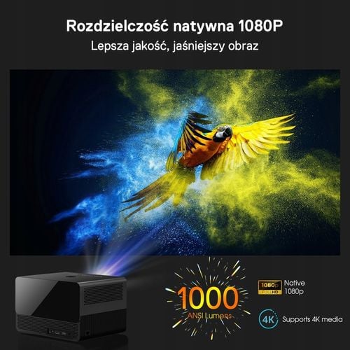RZUTNIK PROJEKTOR LED AUTOFOCUS ANDROID TV 11 4K FULL HD WIFI PILOT BT na Arena.pl