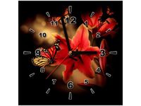 30X30CM ZEGAR MOTYLE LILIA OBRAZ DREWNO