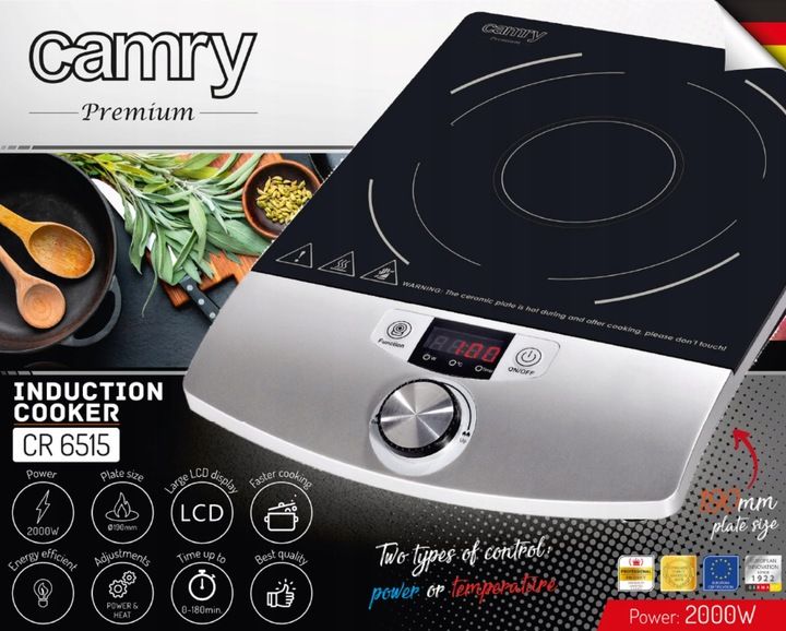 KUCHENKA INDUKCYJNA JEDNOPALNIKOWA PŁYTA GRZEWCZA SZKLANA 2000W TIMER LCD zdjęcie 3