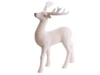 RENIFER ŚWIĄTECZNY BIAŁY FIGURKA DO STROIKA DEKORACJA JELONEK 21cm