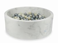 Suchy basen 110x40 marmur z piłeczkami 500szt 	(jasnozłote, srebrne, opalizujące)