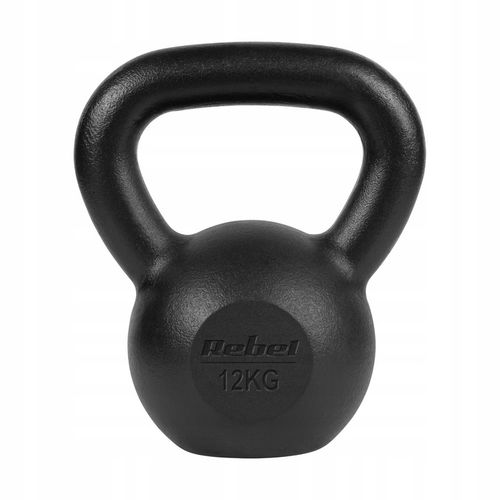 Kettlebell żeliwny 12kg kettle hantel obciążenie odważnik do ćwiczeń Rebel na Arena.pl
