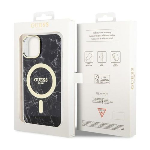 Guess Marble MagSafe - Etui iPhone 14 Plus (Czarny) na Arena.pl