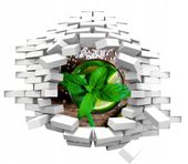 Naklejka samoprzylepna 3D dziura dekoracja mięta