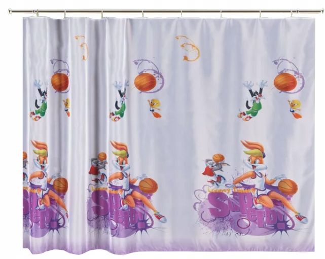 Firanka dziecięca KOSMICZNY MECZ Królik Bugs KRESKÓWKA 470x150 TAŚMA zdjęcie 1