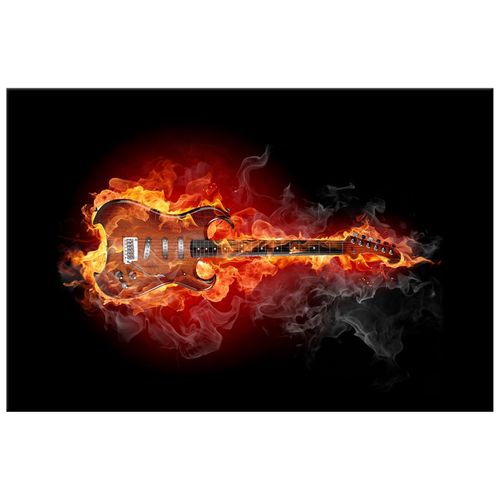 Obraz Do Kuchni 90X60 Płonąca Gitara na Arena.pl