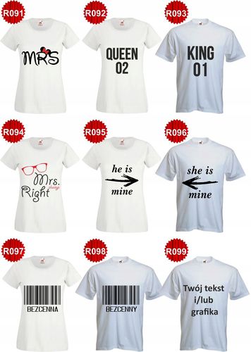 KOSZULKA t-shirt dla zakochanych PAR ŻONA IDEALNA na Arena.pl
