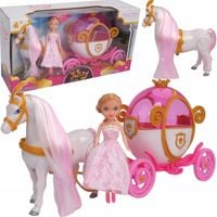 KARETA DYNIA Z CHODZĄCYM KONIEM Chodzący KOŃ KAROCA LALKA KSIĘŻNICZKA