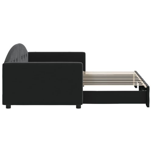 Sofa rozsuwana, czarna, 90x190 cm, aksamit na Arena.pl