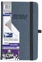 Kalendarz 2026 A6 Tygodniowy Techno, Grafitowy