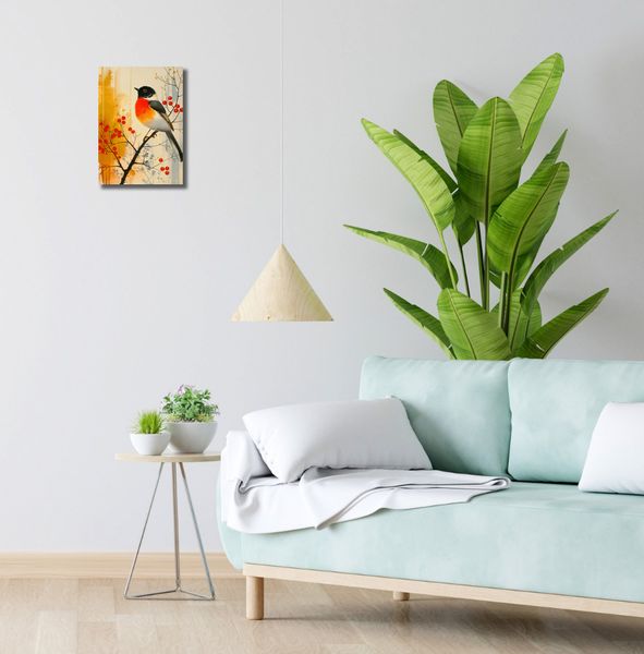 Obraz 20x30cm Jesienny Rudzik zdjęcie 2