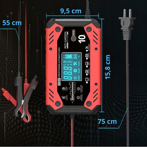 Prostownik SAMOCHODOWY AUTOMATYCZNY Z FUNKCJĄ NAPRAWY AKUMULATORÓW 12V 24V na Arena.pl