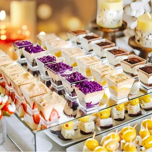 PUCHARKI KWADRATOWE DO DESERÓW 120ml 50szt NA PRZEKĄSKI DESERY POJEMNIKI na Arena.pl