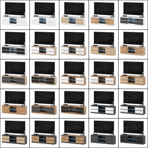 Szafka Rtv Do Sypialni Salonu 138cm Stolik Pojemny Nowoczesny Biały Wotan na Arena.pl