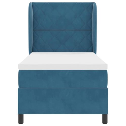 Łóżko sprężynowe z materacem granatowy 90 x 190 cm Aksamit na Arena.pl