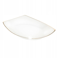 Półmisek porcelanowy MariaPaula Moderna Gold biały 24 x 17 cm