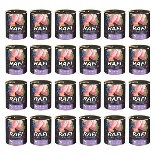 Zestaw karmy dla psa RAFI Królik 24x800 g na Arena.pl