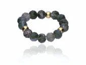 PIERŚCIONEK NA GUMCE KAMIEŃ NATURALNY AGAT MSZYSTY KONCENTRACJA MYŚLENIE