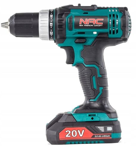 WIERTARKO WKRĘTARKA Akumulatorowa NAC 20V 2biegi +2x Bateria 2Ah +Ładowarka na Arena.pl