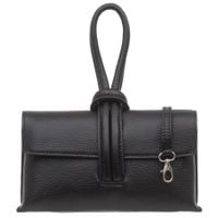 VERA PELLE torebka damska skórzana listonoszka z paskiem V682 czarna