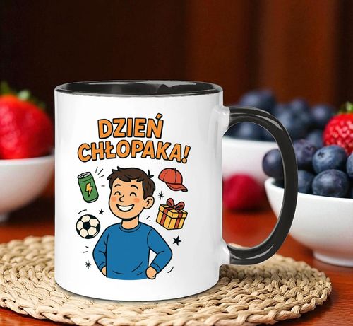 Kubek z nadrukiem prezent Dzień CHŁOPAKA dla kolegi chłopca urodziny wzory na Arena.pl