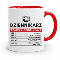 Kubek Czerwony Prezent Dla Dziennikarza Reportera Z Nadrukiem Ze Zdjęciem