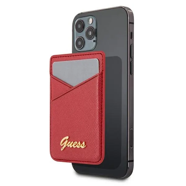 Portfel MagSafe Guess Saffiano - czerwony zdjęcie 1