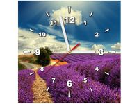 30X30CM ZEGAR LAWENDOWY KRAJOBRAZ OBRAZ DREWNO