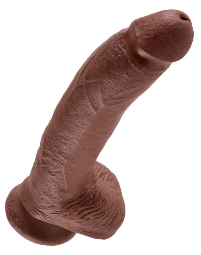 king cock model 23 cm brązowy - anatomiczny kształt, przyssawka, pvc na Arena.pl