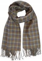 Cashmere - ciepły modny szalik frędzle pepitka fiolet beż jasny brąz 04