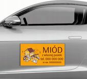 MAGNES na samochód auto reklamowy 30x60 cm SPZREDAŻ MIODU Z własnej PASIEKI