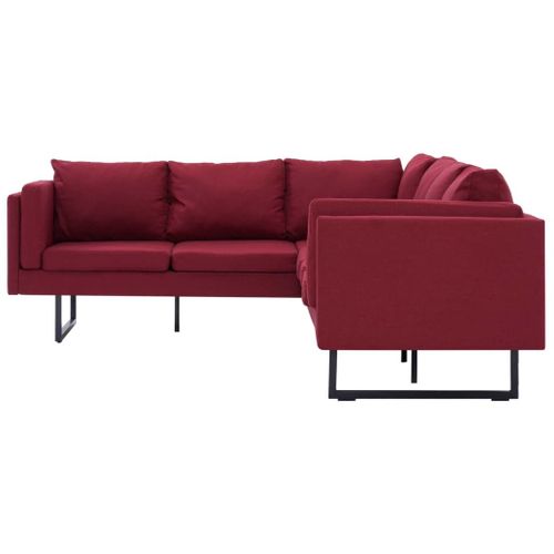 Sofa narożna, czerwona, materiałowa na Arena.pl