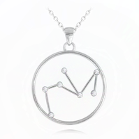 MINET Srebrny naszyjnik Stars Zodiac STRZELEC Czech Crystal