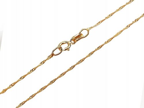 Złoty łańcuszek 585 singapur klasyczny błyszczący wzór na prezent 50cm 14kt na Arena.pl