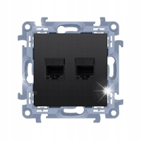 GNIAZDO KOMPUTEROWE KAT.5 RJ45 +RJ12 SIMON 10 C5T.01/49 CZARNY MAT