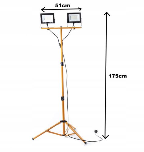 Halogen LED Statyw Budowlany Naświetlacz 2X 60W Zestaw Stojak RIWALL na Arena.pl
