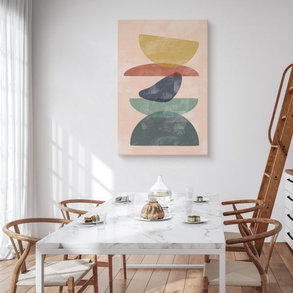 Obraz Na Płótnie Do Salonu Kolorowe Skały Styl Boho Minimalizm 60cm x 90cm zdjęcie 4