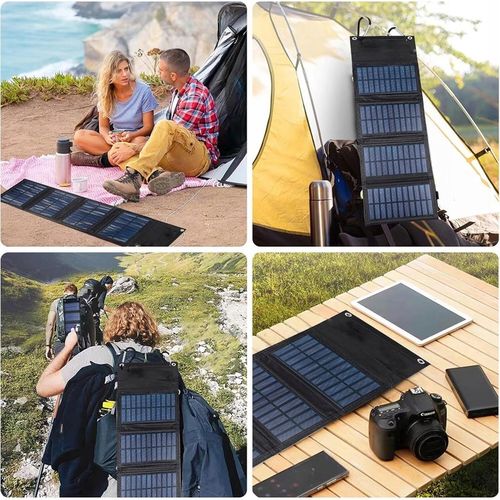 ŁADOWARKA SOLARNA DO TELEFONU 20W SKŁADANY PANEL SŁONECZNY USB IP65 na Arena.pl