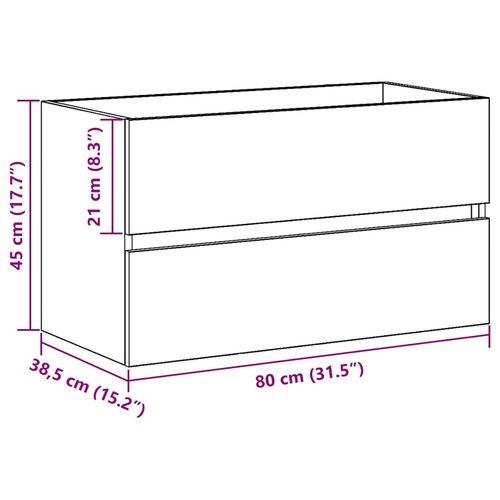 Szafka pod umywalkę, czarny dąb, 80x38,5x45 cm na Arena.pl