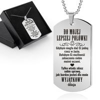 NIEŚMIERTELNIK stal chirurgiczna ŁAŃCUSZEK PREZENT DLA NIEGO +GRAWER