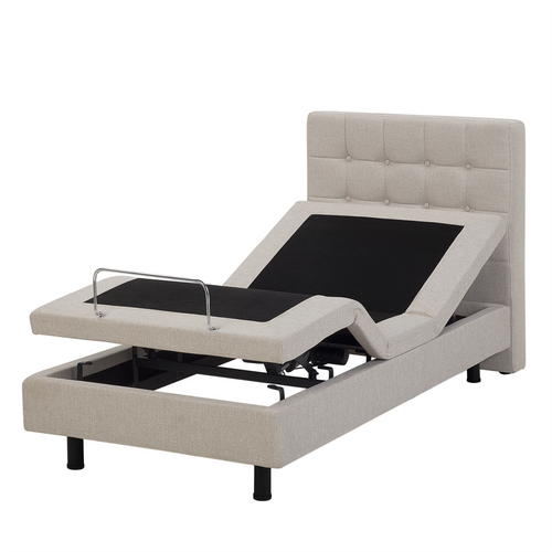 Łóżko regulowane tapicerowane 80 x 200 cm beżowe DUKE na Arena.pl