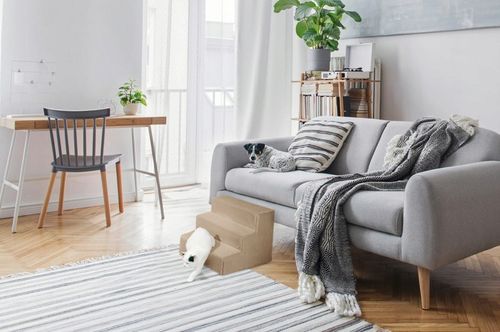 Schodki dla psa 3-stopnie tapicerowane piaskowe podest dla psa do kanapy na Arena.pl