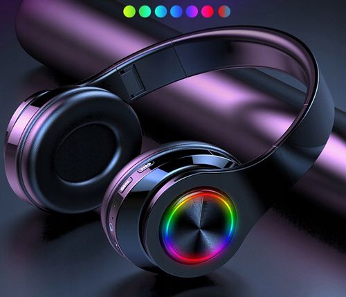SŁUCHAWKI BEZPRZEWODOWE NAUSZNE BLUETOOTH 5.0 Z MIKROFONEM RGB DLA DZIECKA na Arena.pl