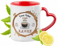 Kubek Dla Kelnera Czerwony Z Uszkiem W Kształcie Serca Na Prezent