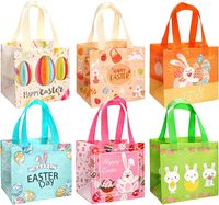 Torby na wielkanocne prezenty – 6 szt. z motywami świątecznymi (20x21 cm)