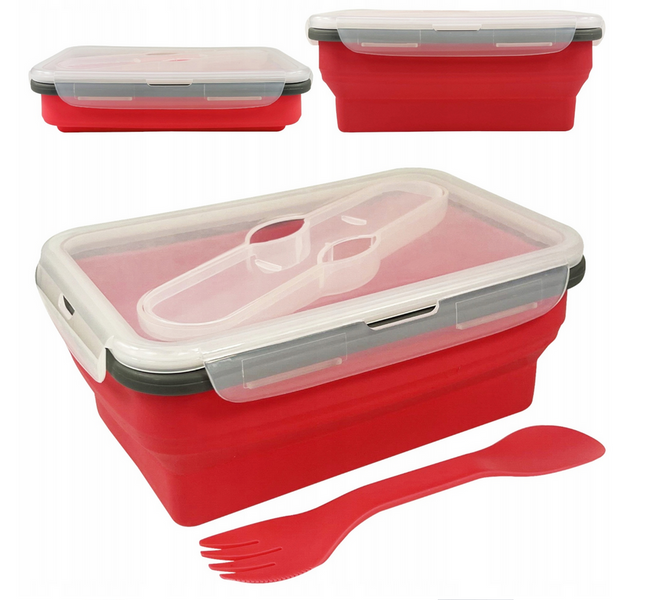 Pojemnik silikonowy na śniadanie śniadaniówka na żywność 1000ml LUNCH zdjęcie 1