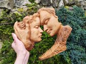 Obraz płaskorzeźba rzeźba sztuka art na prezent ślub rocznica 40