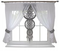 Firana nowoczesna salon ŁAPACZ ażur 300x150 szary