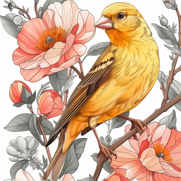 Plakat 40x40cm Wiosenny Śpiewaczek zdjęcie 1